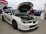 White Subaru WRX STI from AMS Performance