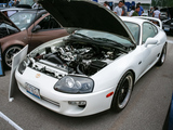 White Toyota Supra with Big Turbo at Hot Import Nights in 2008