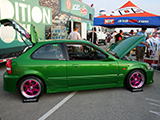 Green Honda Civic Hatchback at Hot Import Nights Nightshift Chicago