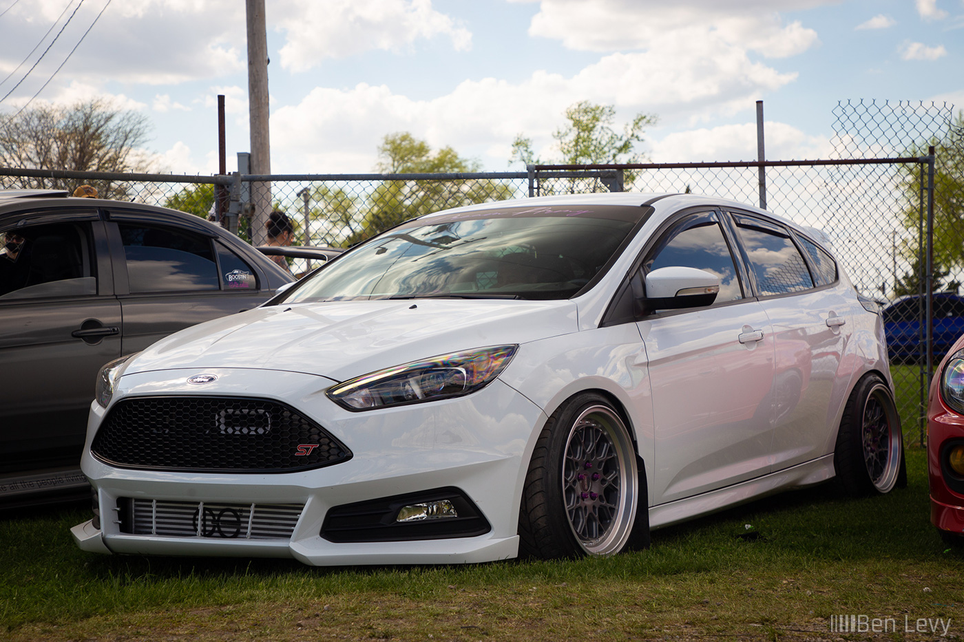White Ford Focus ST at Rockford Car Show