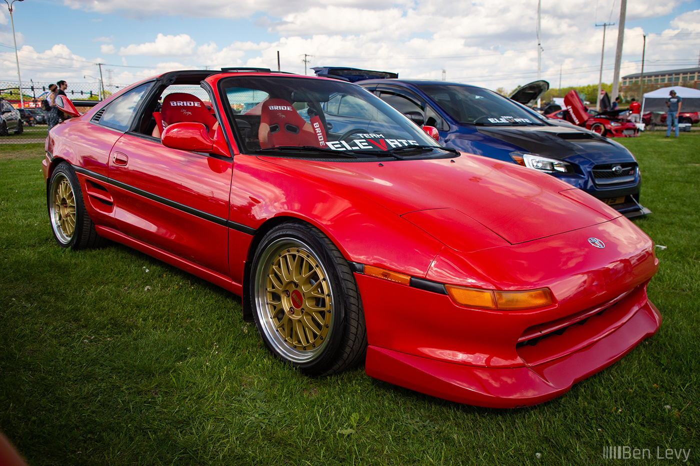 Red Toyota MR2 at Import Face Off