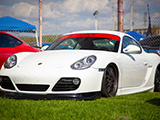 Bagged White Porsche Cayman S with Team IC