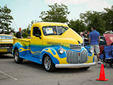 Yellow and Blue Paint on 1946 Chevy Half Ton Truck