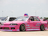 Pink Nissan Skyline on Blitz Wheels