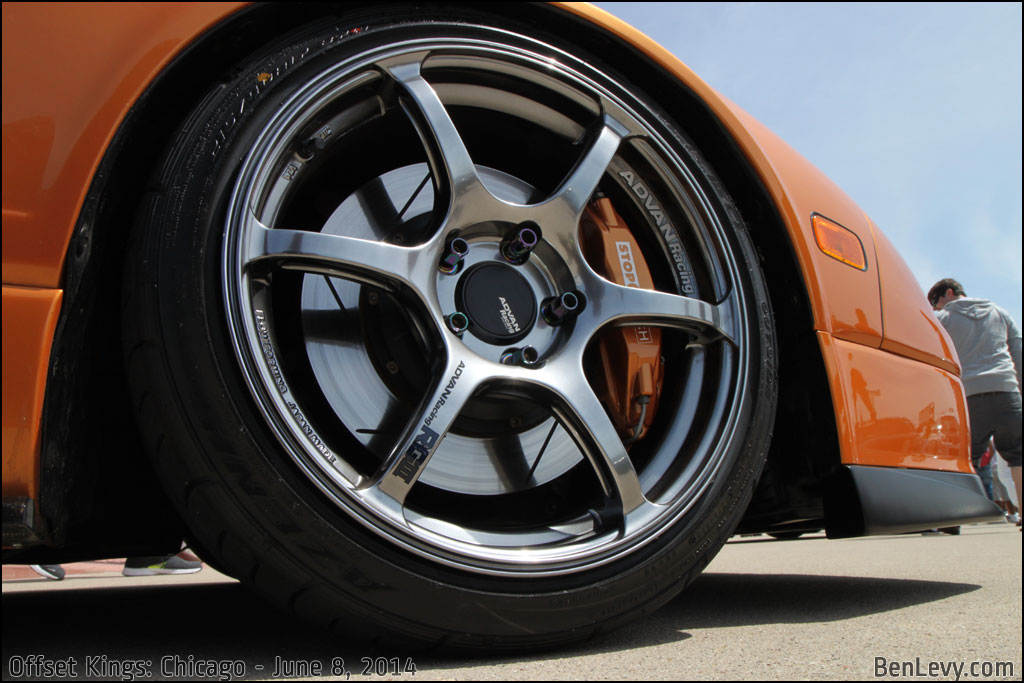 ADVAN Racing RG? Wheel on Orange Acura NSX