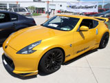 Yellow Nissan 370Z with WedsSport SA-15R Wheels