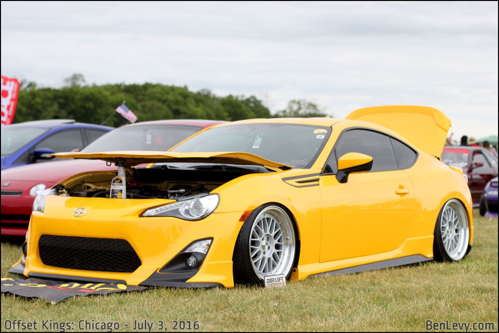 Yellow Scion FR-S at Offset Kings