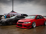 Audi S4 and Lancer Evo at the Stay iLL Booth