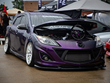 Purple Mazdaspeed3 at Parking Garage Party in Elgin, IL