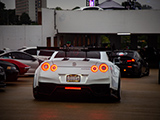 Tail Lights of White Nissan GT-R