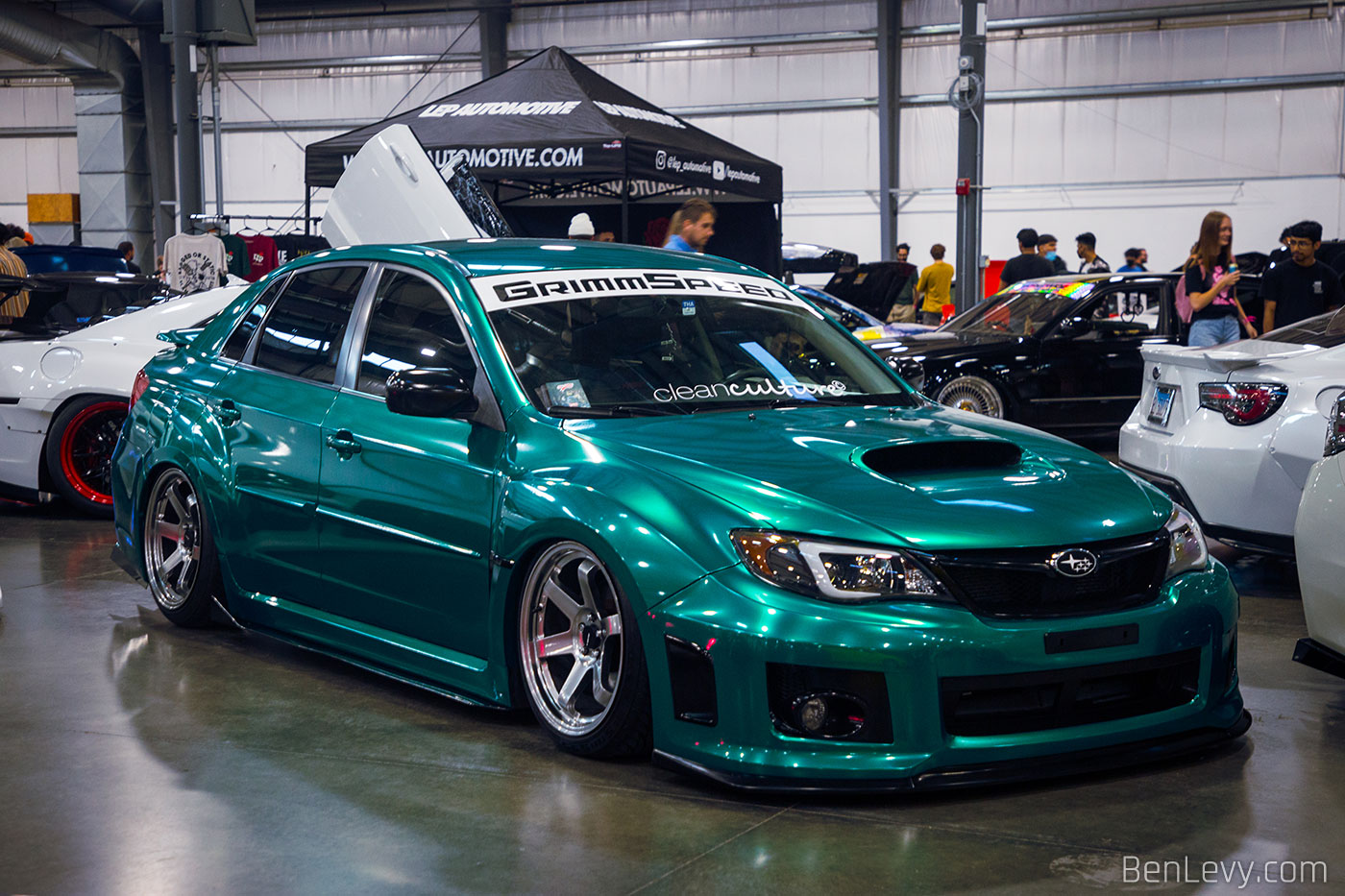 Subaru WRX in custom green color