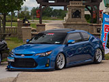 Blue Scion tC at Slammedenuff Chicago