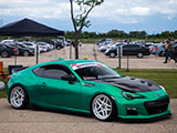 Green Subaru BRZ at Slammedenuff Chicago