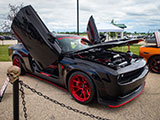 Black Dodge Challenger Hellcat at Slammedenuff Chicago