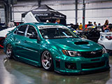 Subaru WRX in custom green color