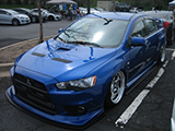 Blue Mitsubishi Lancer Evolution