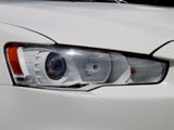 White Lancer Evolution headlight