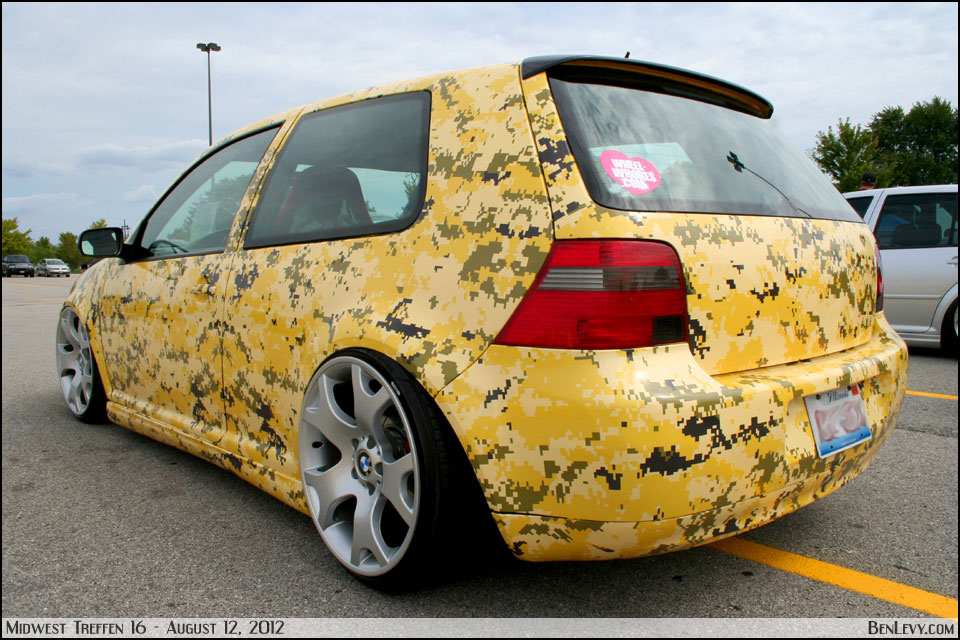 Volkswagen GTI with camouflage wrap