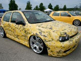 VW GTI with yellow camo