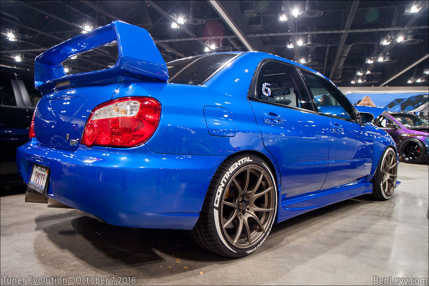 Blue WRX STI sedan