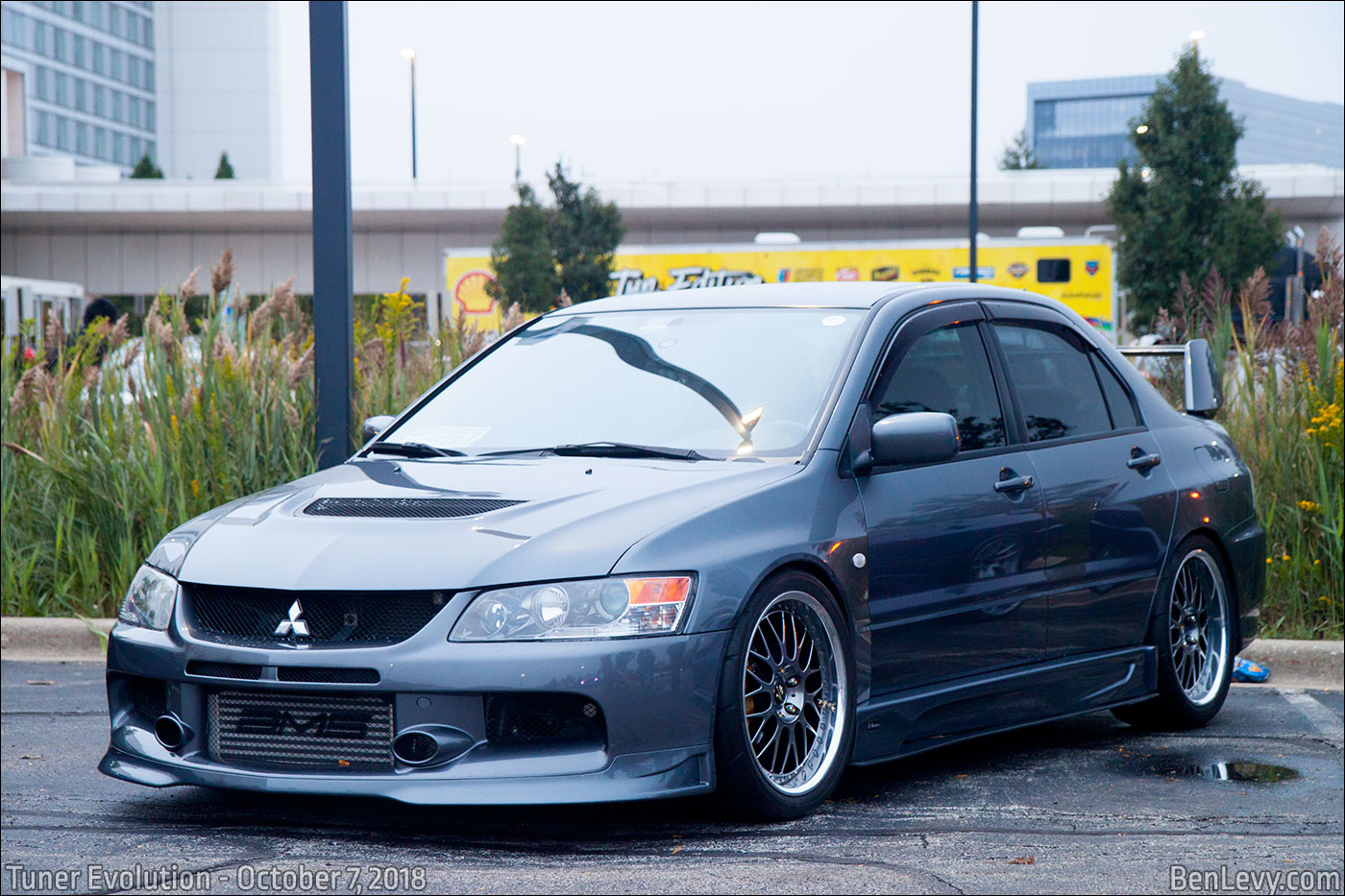 Grey Mitsubishi Lancer Evo