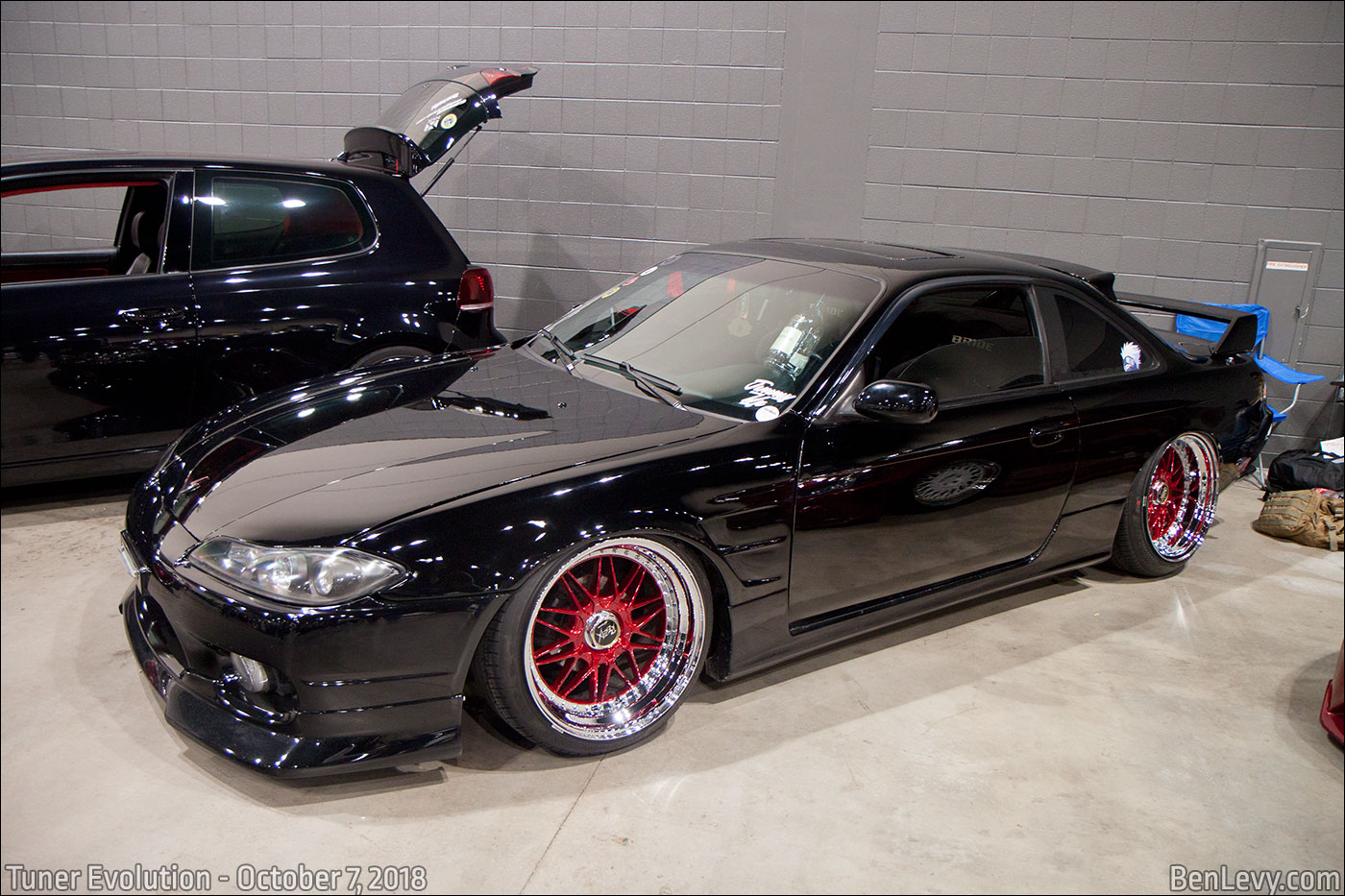 Black Nissan 240SX with front-end conversion