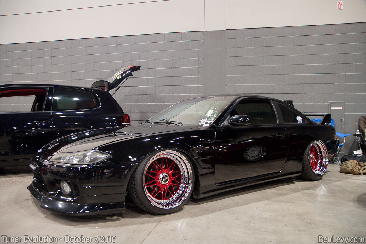 Black Nissan 240SX with front-end conversion