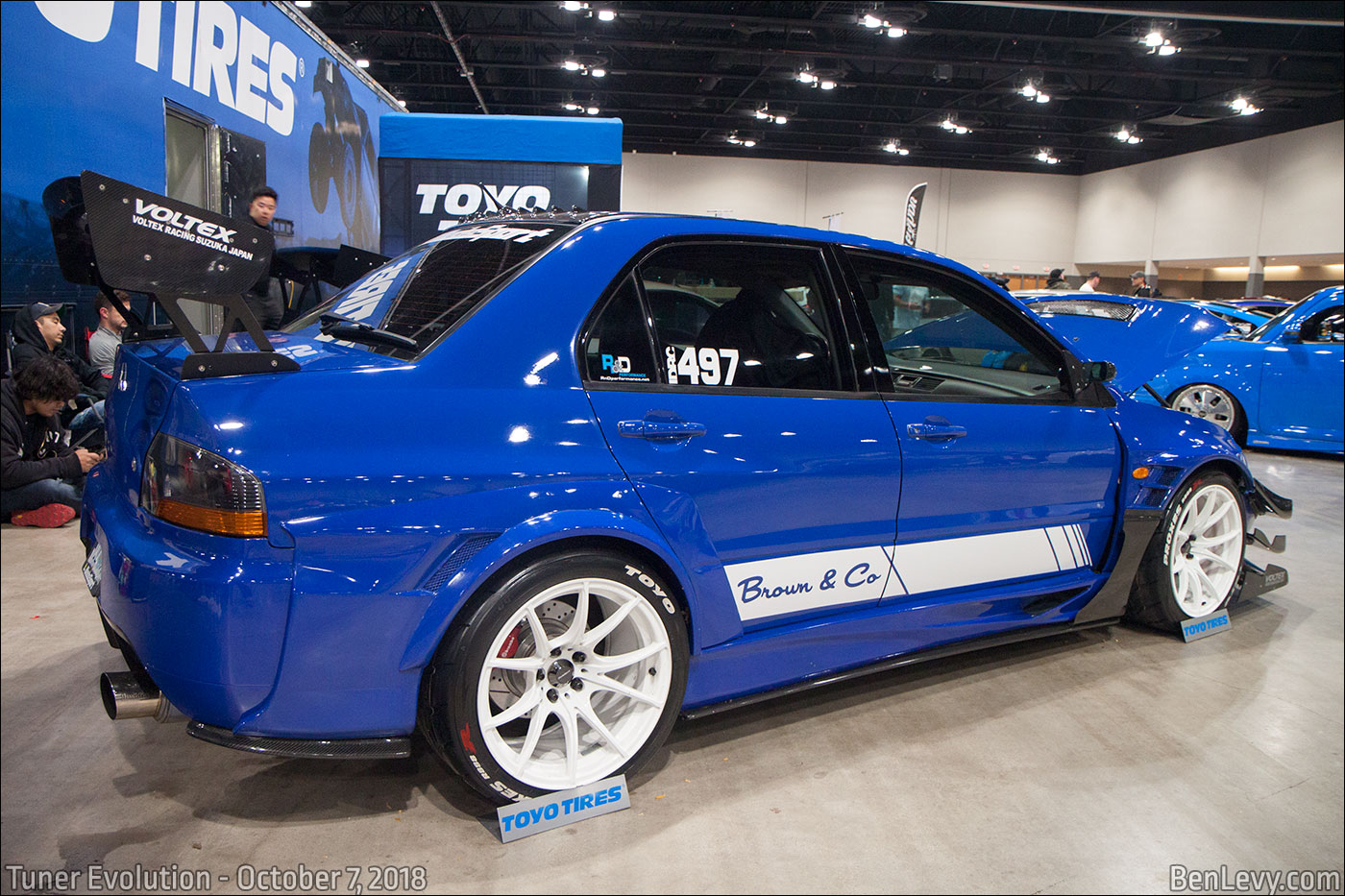 Blue Mitsubishi Lancer Evolution