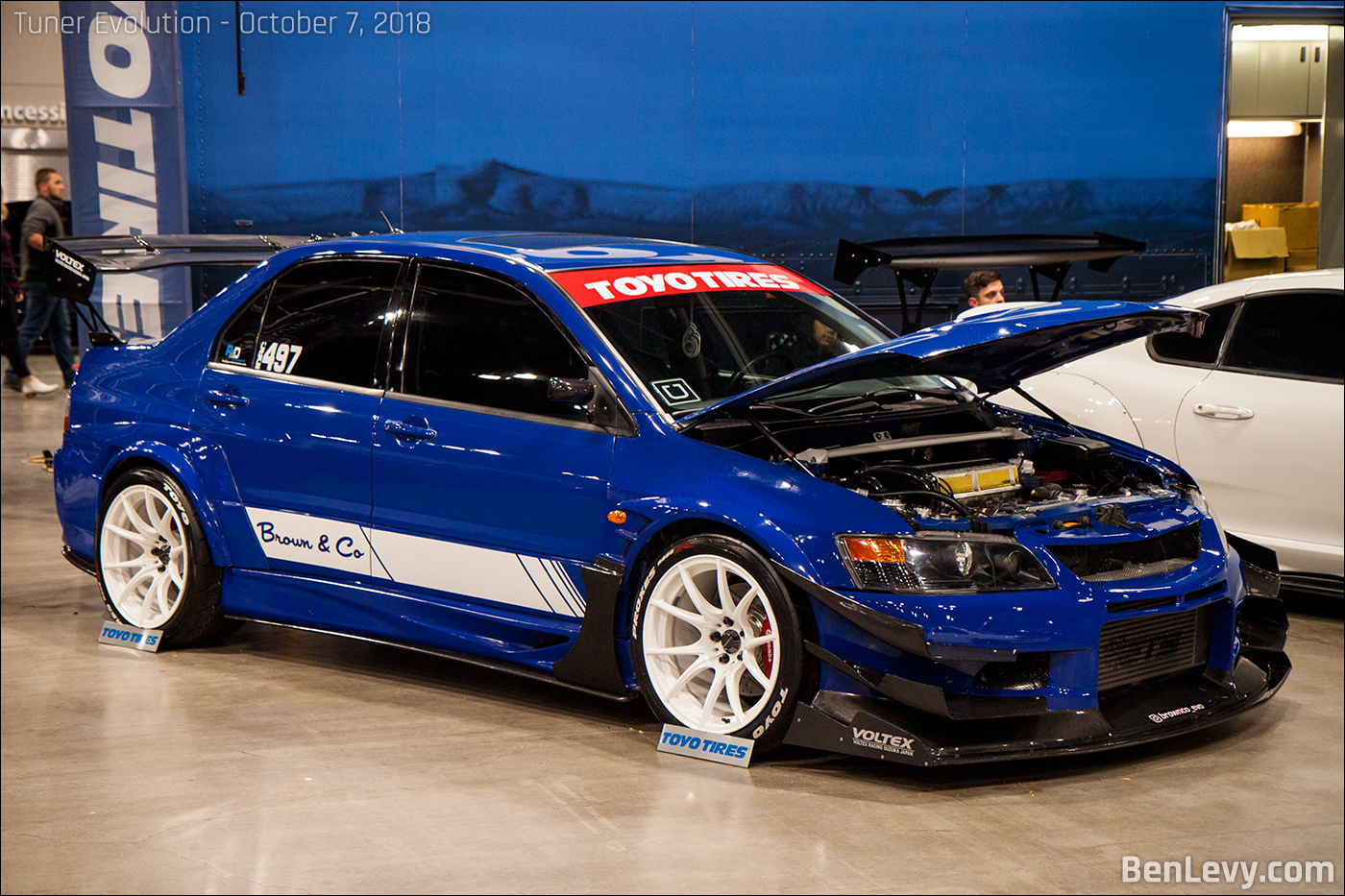 Blue Mitsubishi Lancer Evolution