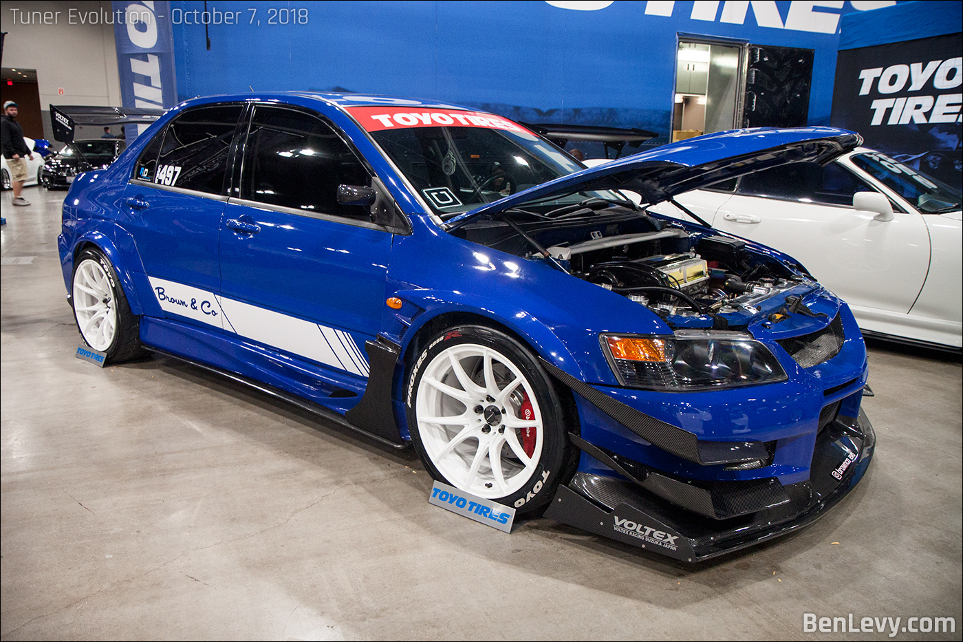 Blue Mitsubishi Lancer Evolution