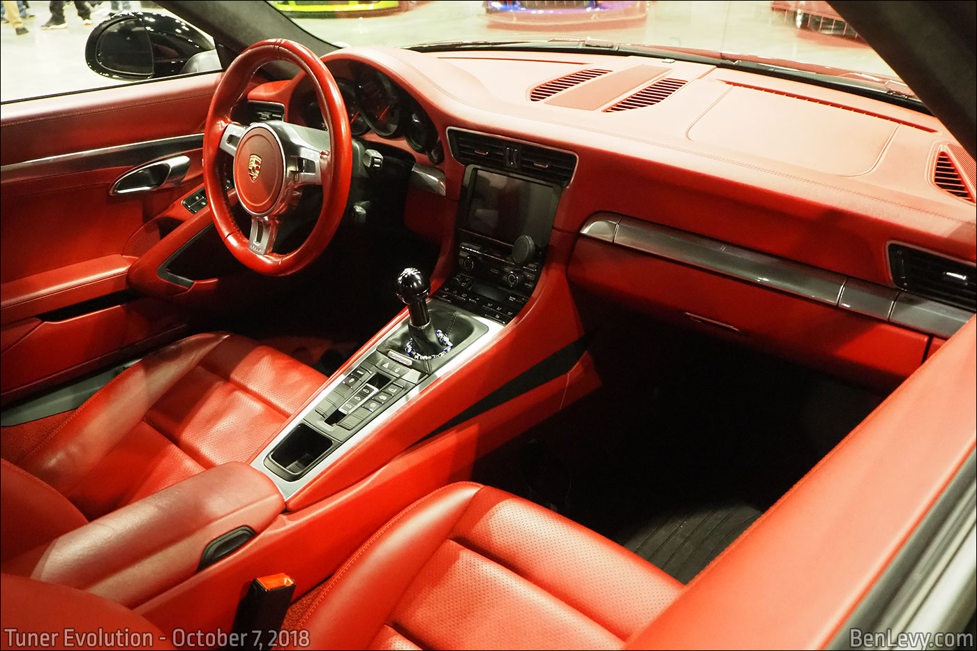 Porsche 911 with red leather interior