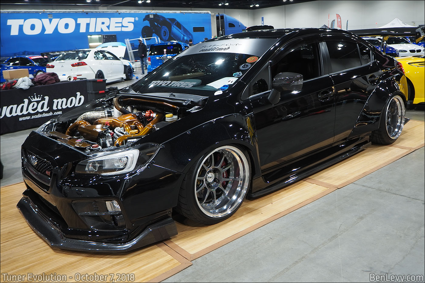 Black Subaru WRX STI with SSR Wheels Professor SP3