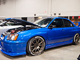 Blue WRX STI sedan