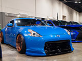 Blue Nissan 370Z with custom front