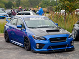Blue WRX with Airlift suspension