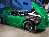 Green Nissan GT-R with Ben Sopra Wide-Body Aero Kit