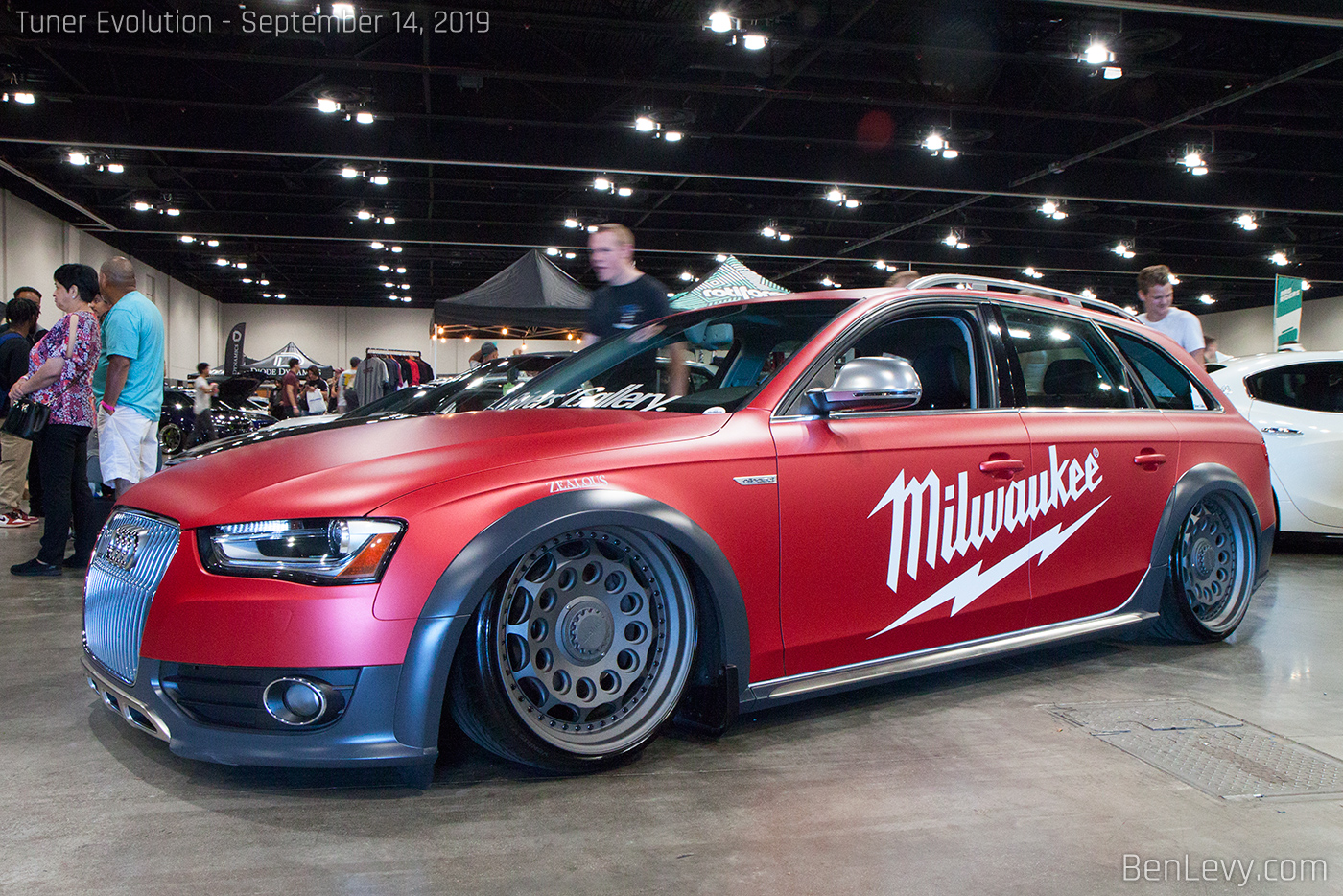 Red Audi Allroad with Milwaukee Tools Wrap