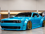 Teal Challenger SRT Hellcat with widebody