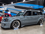 Grey 2004 Subaru Forester with WORK Meister S13p wheels