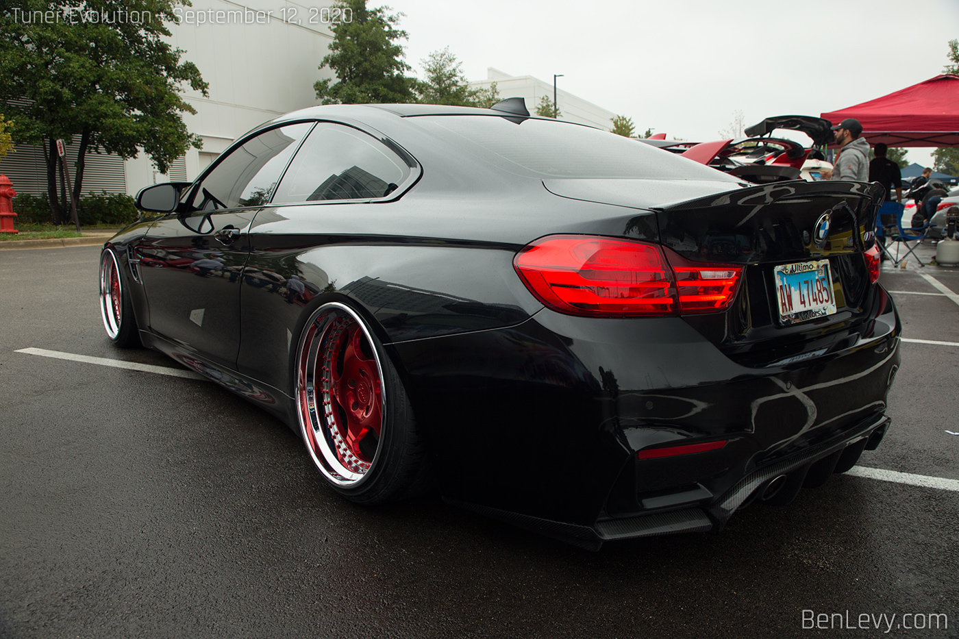 Black BMW M4 with Carbon Fiber Spoiler and Diffuser