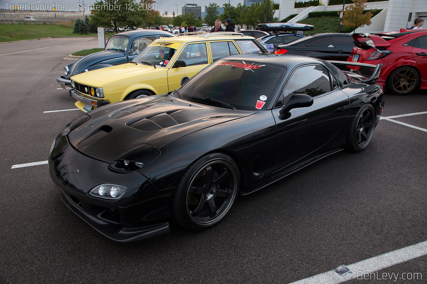 Black Mazda RX-7 with Uprise