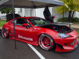Red Scion FR-S with Pandem Widebody Kit