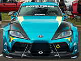 Front of A90 Toyota Supra with Pandem Bodykit