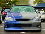 Blue and Grey Honda Civic coupe