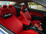Diamond-stiched red, leather seats in Honda Accord
