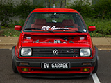 Red Volkswagen GTI with EV Garage