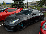 Black Nissan 350Z with CD Fenders and Hood