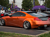 Bagged Orange Infiniti G35 Coupe