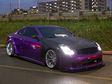 Purple Infiniti G35 with carbon fiber fenders