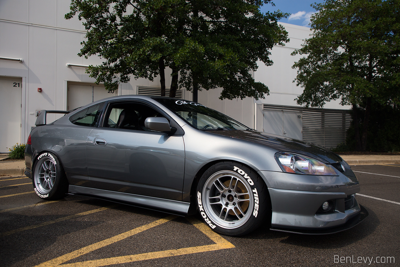 Silver Acura RSX with Ctb Garage